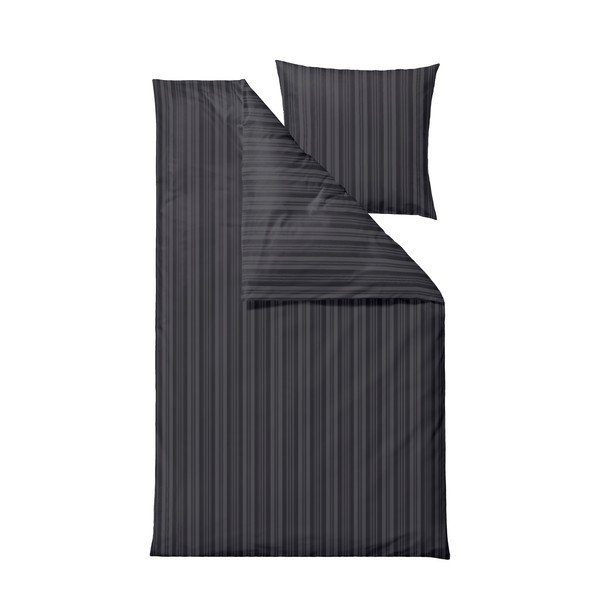 Lenjerie de pat gri antracit din damasc pentru pat de o persoană 140x200 cm Noble – Södahl