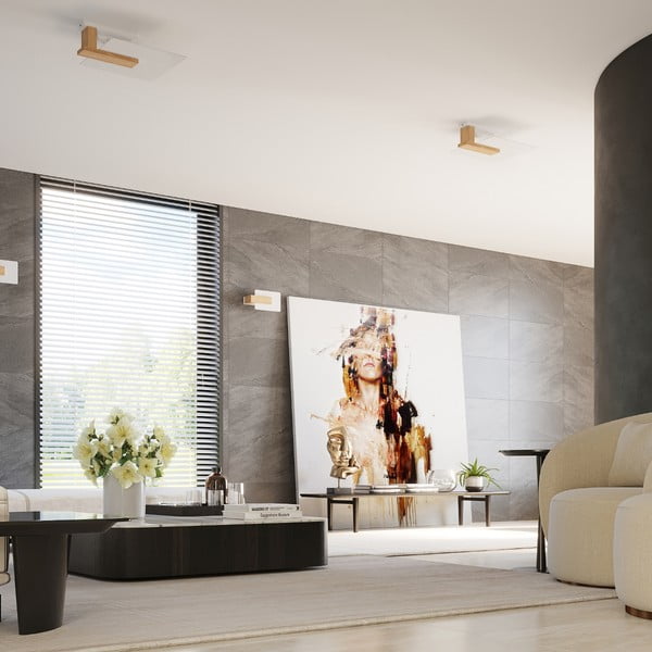 Plafonieră natural cu abajur din sticlă 40x47.5 cm Parola – Sollux-image-3