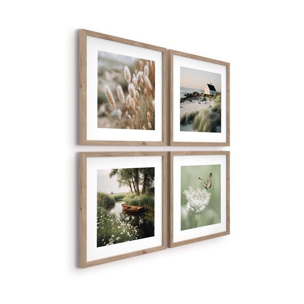 Tablouri cu ramă 4 buc. imprimate 30x30 cm Subtle Nature – Styler-image-4