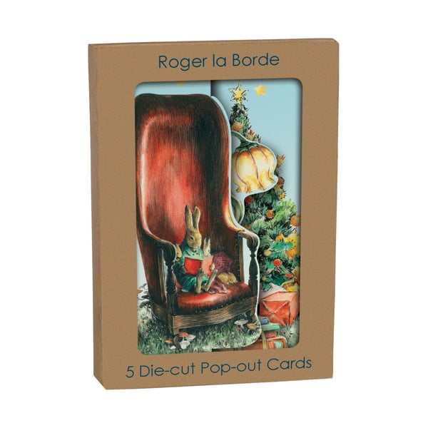 Felicitări 5 buc.  cu model de Crăciun Mondoodle  – Roger la Borde-image-1