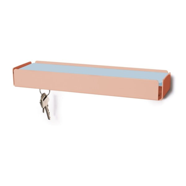 Suport pentru chei roz pal cu raft albastru deschis Slawinski Key Box
