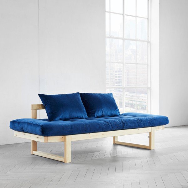 Canapea extensibilă Karup Edge Natural/Velvet Navy-image-3