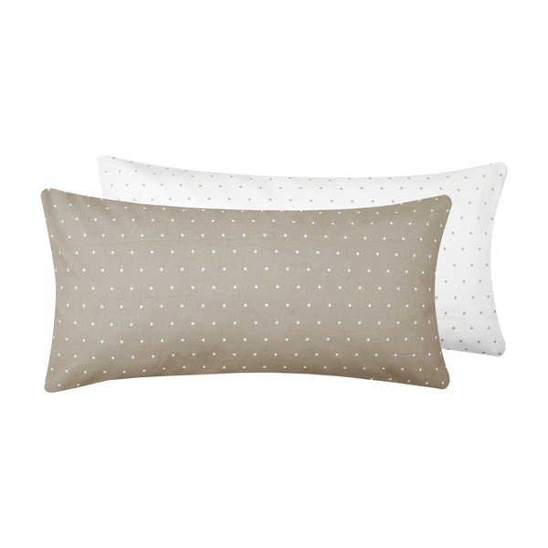 Set de 2 fețe de pernă decorative din flanelă Fovere Betty, 40 x 80 cm, bej