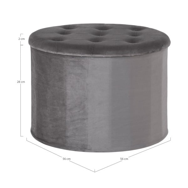 Taburet din catifea gri închis Turup - House Nordic-image-2