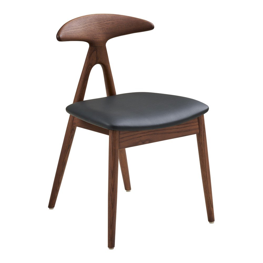 Scaun de dining negru/maro închis din lemn de stejar Lanuza – House Nordic