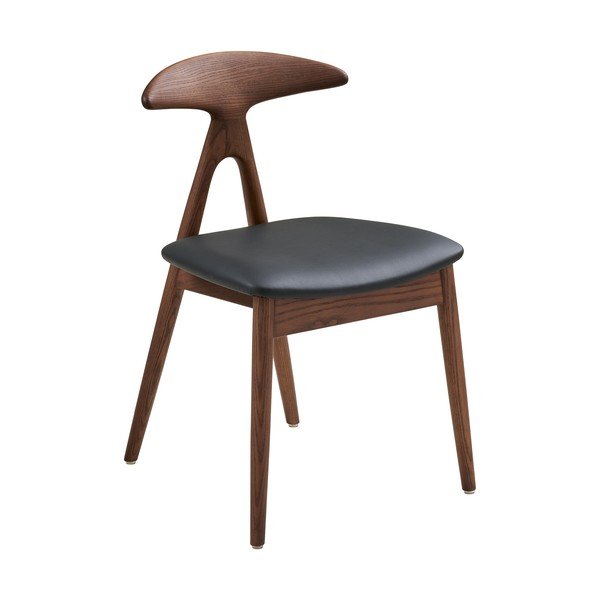 Scaun de dining negru/maro închis din lemn de stejar Lanuza – House Nordic