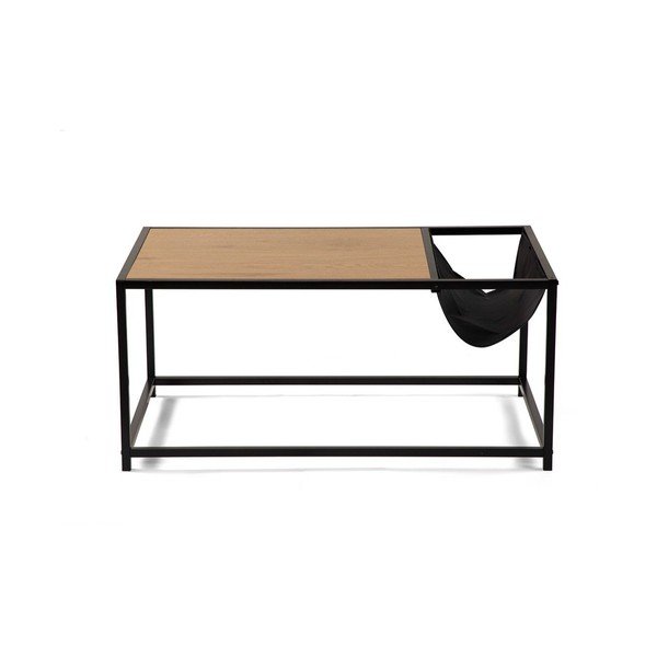 Măsuță de cafea neagră/în culoare naturală cu aspect de lemn de stejar 60x99 cm Bayen – Bonami Essentials