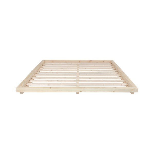 Pat dublu din lemn de pin cu saltea și tatami Karup Design Dock Double Latex Natural/Black, 140 x 200 cm-image-1