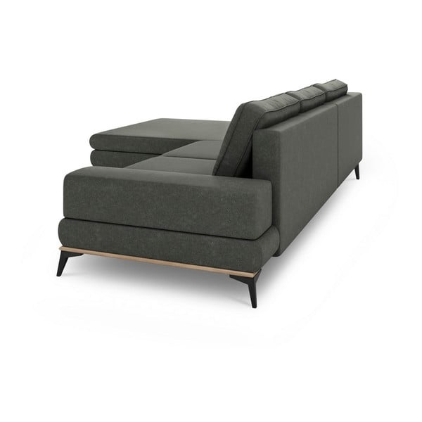 Colțar extensibil cu șezlong pe partea stângă Windsor & Co Sofas Planet, gri închis-image-4