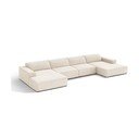 Colțar modular crem cu tapițerie din catifea (în formă de "U") Jodie – Micadoni 