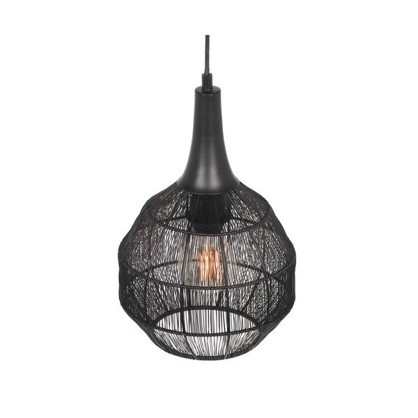 Lustră negru-mat cu abajur din metal Soraya – Trio-image-1