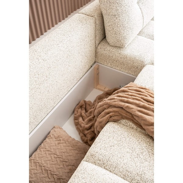 Colțar modular crem extensibil/cu spațiu de depozitare (cu colț pe partea dreaptă) Lulu – Miuform-image-3