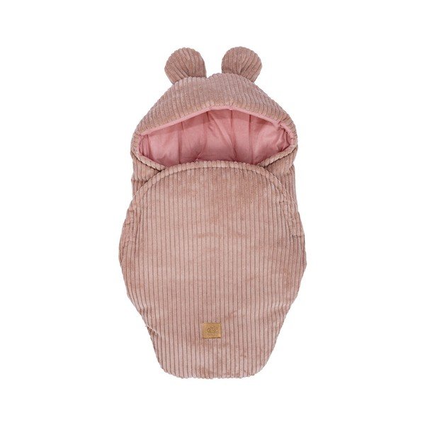 Păturică de înfășat roz din catifea reiată 45x80 cm – Meowbaby