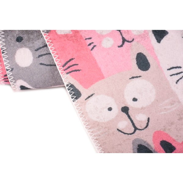 Covor pentru copii roz 80x150 cm Silly Cats – Vitaus-image-2