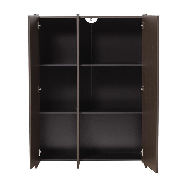 Dulap maro închis cu aspect de lemn de frasin 102x140x44 cm Brock – WOOOD-image-3