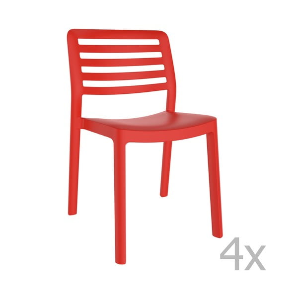 Set 4 scaune de grădină Resol Wind, roșu