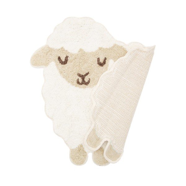 Covor din bumbac pentru copii Sass & Belle Baa Baa Lamb, 56 x 60 cm, alb-image-2