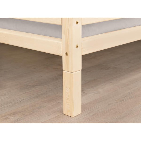 Set 6 extensii din lemn nelăcuit pentru picioarele patului Benlemi, înălțime 20 cm