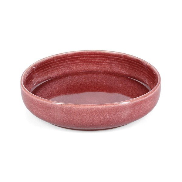 Farfurie burgundy adâncă din gresie ø 21 cm Duna – ONA