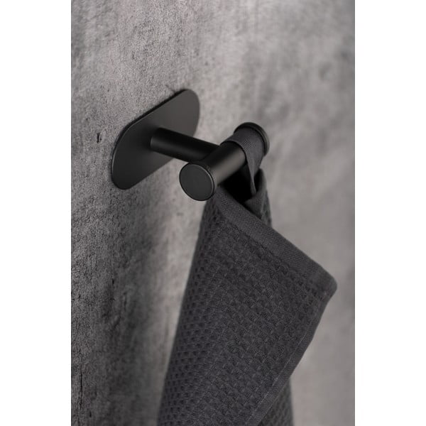 Suport autoadeziv pentru prosoape Wenko Orea, negru-image-1