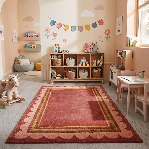 Covor burgundy țesut manual din lână 160x230 cm Lois – Flair Rugs-image-2