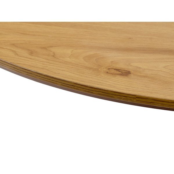 Masă de dining rotundă cu blat cu aspect de lemn de stejar ø 100 cm Cesura – Unique Furniture-image-1