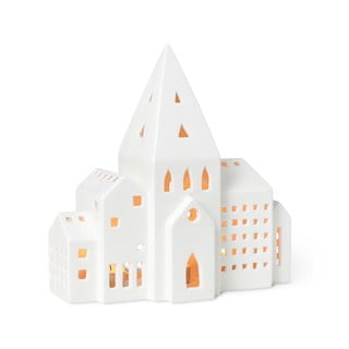 Sfeșnic alb de Crăciun din ceramică Kähler Design Urbania Lighthouse City