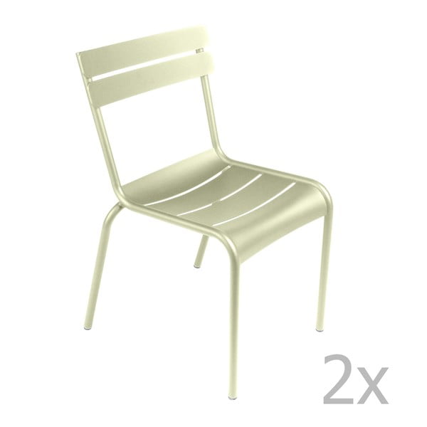 Set 2 scaune Fermob Luxembourg, verde deschis
