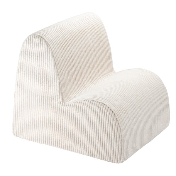 Fotoliu de copii crem cu tapițerie din catifea reiată Cloud – Wigiwama