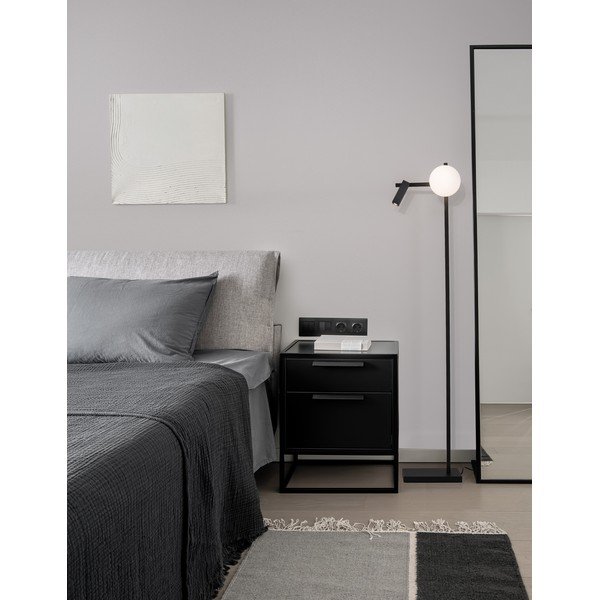 Lampadar alb/negru LED cu structură flexibilă din metal cu abajur din sticlă (înălțime 150 cm) Joline – Nova Luce-image-2
