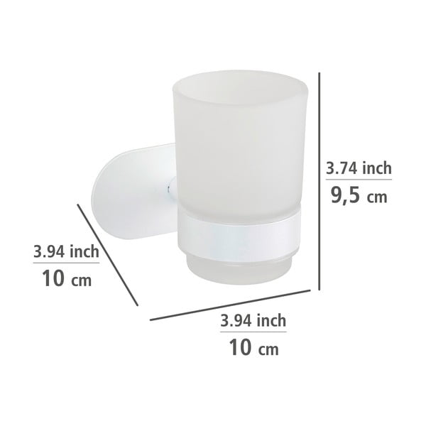 Suport pentru periuța de dinți alb autoadeziv din sticlă Orea – Wenko-image-3