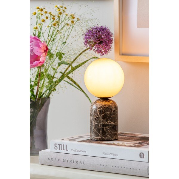 Veioză maro închis din marmură (înălțime 20 cm) Lazio Sphere – Leitmotiv-image-1