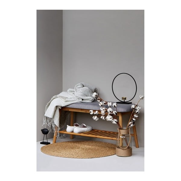 Pantofar gri/maro cu bancă din bambus Bahari – Wenko-image-1