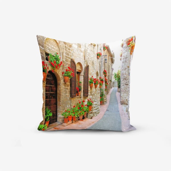 Față de pernă din amestec de bumbac Minimalist Cushion Covers Colorful Street, 45 x 45 cm