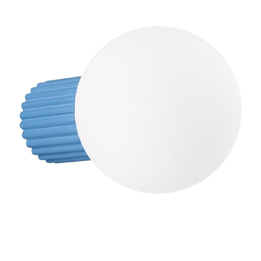 Aplică de perete albastru-deschis din sticlă opal ø 12 cm Orbital – Sollux