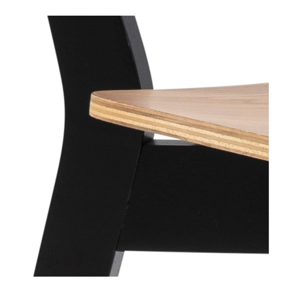 Scaun de dining negru/în culoare naturală cu aspect de lemn de stejar Roxby – Actona-image-4