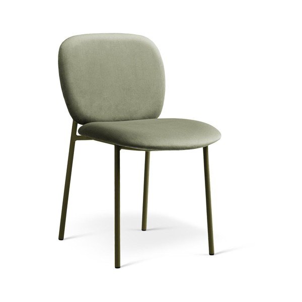 Scaun de dining verde salvie stivuibil tapițat Caroline – Micadoni 