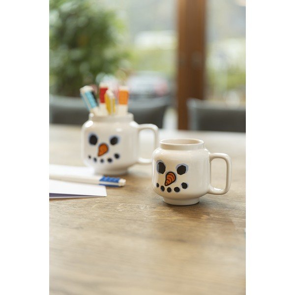 Cană pentru copii albă pentru latte din ceramică 255 ml Snowman – LEGO®-image-1