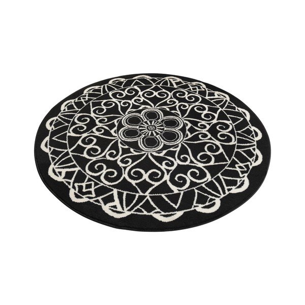 Covor rotund Zala Living Capri, ø 140 cm, negru-image-3