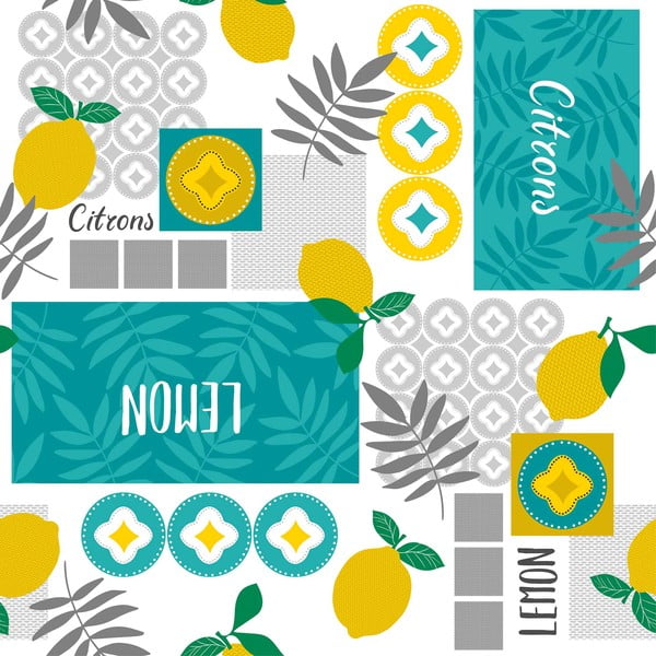 Față de masă lavabilă din PVC 140x240 cm Citronnade – douceur d'intérieur-image-1