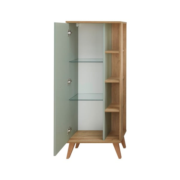 Dulap de baie verde cu aspect de lemn de stejar 51x128 cm Set 923 - Pelipal-image-3