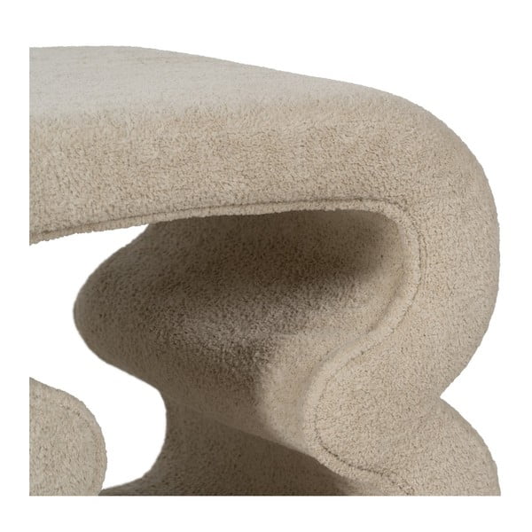 Taburet bej cu tapițerie din țesătură bouclé – Ixia-image-3