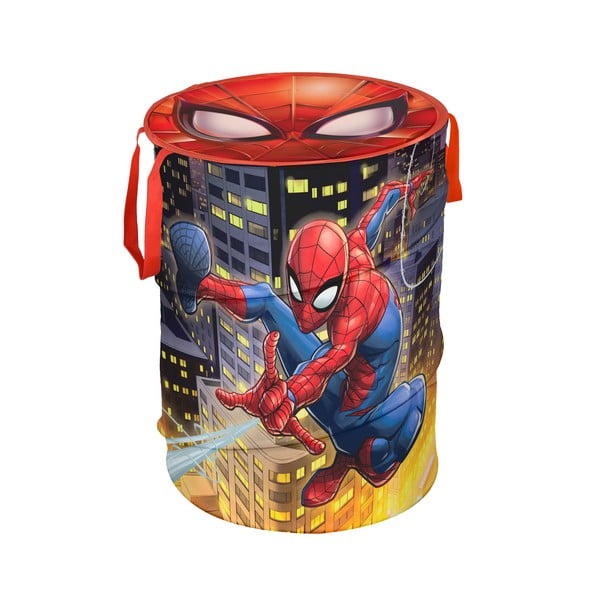 Coș de depozitare din material textil cu capac Domopak Spiderman, înălțime 50 cm