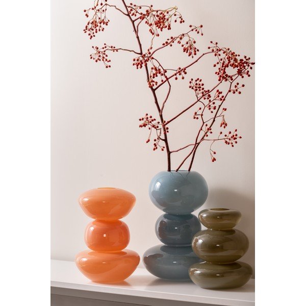 Vază albastră din sticlă Bubbles – PT LIVING-image-1