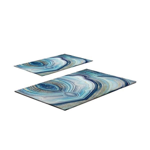 Covorașe de baie albastre 2 buc. 60x100 cm – Foutastic
