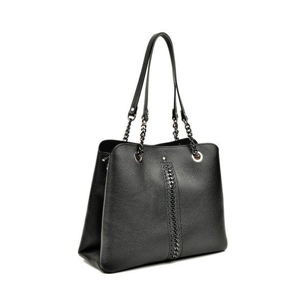 Geantă din piele Luisa Vannini Berta, negru-image-4
