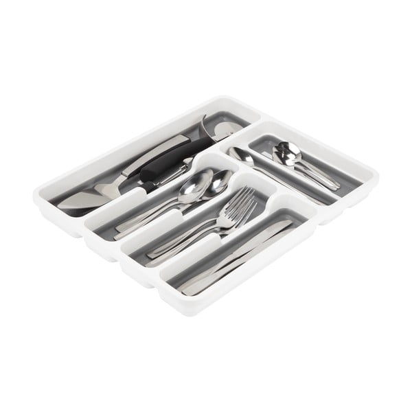 Organizator tacâmuri antiderapant Addis, gri-alb-image-1