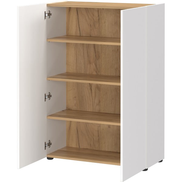 Dulap alb cu aspect de lemn de stejar 74x105x33 cm Alviano – Germania-image-3