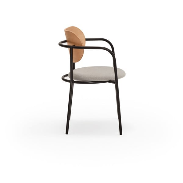 Scaun de sufragerie gri în decor de stejar Eclipse - Teulat-image-4