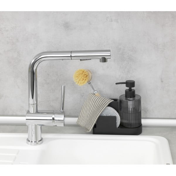 Suport pentru accesorii de spălat negru din polirășină Pina – Wenko-image-2